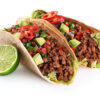 Mexican,Tacos,With,Beef,,Tomatoes,,Avocado,,Chilli,And,Onions